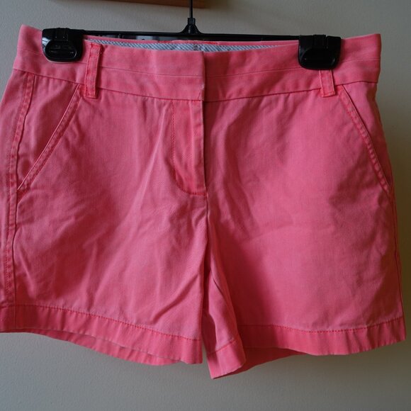 J. Crew #68925 neon pink 4.75" inseam chino mid-rise shorts 2 XS - Picture 2 of 7